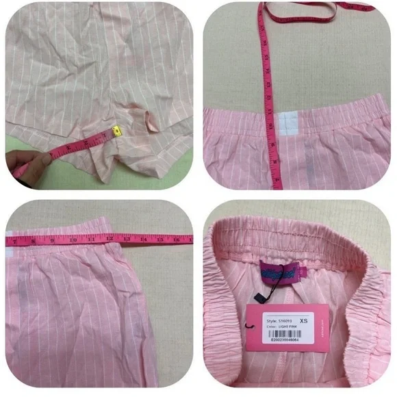 NWT Edikted XS pinstriped cropped button down & shorts set - Picture 7 of 15